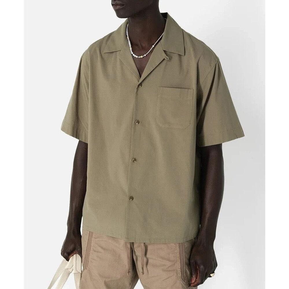 JOHN ELLIOTT Camp Shirt Mens Size 1 Small Solid Green Pocket Short Sleeve $248